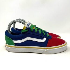 Vans Old Skool Low Top Sneakers Red Blue Green Yellow‎ Youth 4